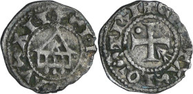 France - Savoie - Evêché de Lausanne - Obole au temple XIIème siècle.

TTB

A/ SEDES LAVSANE. Temple carolingien, trois globules en exergue. 

R...