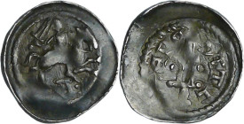 France - Lorraine - Ferri III - Denier d'argent (Neufchâteau)

TTB+

Ferri III (1251-1303). A/ Cavalier à droite, A accosté de deux points sous le...