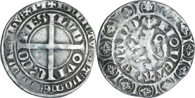Flandre - Louis 1er de Crécy - Gros d'argent (Gand)

TTB

Louis 1er de Crécy (1322-1346). A/ (aigle) LVD-OVI-C' CO-MES ext : + BnDICTV SIT nOME Dn...