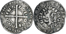 Flandre - Louis II de Male - Gros au lion

TTB

Louis II de Male (1346-1384). A/ LVDOVIC COMES. Croix coupant les légendes.

R/ MONETA FLANDR'. ...