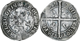 Flandre - Philippe Le Bon - Double gros cromsteert d'argent

TTB+

Philippe Le Bon (1419-1467). A/ + Ph’S: DVX: BVRG: Z: COmES: FLANDRIE. Lion pas...