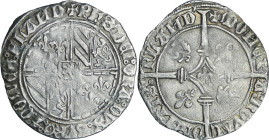 Flandre - Philippe Le Bon - Double gros Vierlander (Bruges)

TB+

Philippe Le Bon (1419-1467). A/ + Ph'S° DEI° GRA° DVX° BVRG° Z° COmES° FLAND'. A...