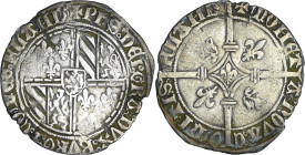 Flandre - Philippe Le Bon - Double gros Vierlander (Bruges)

TB+

Philippe Le Bon (1419-1467). A/ + Ph'S° DEI° GRA° DVX° BVRG° Z° COmES° FLAND'. A...