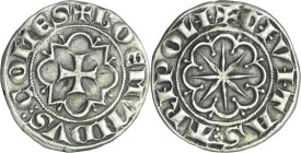Tripoli - Bohémond VI - Gros

SUP

Bohémond VI (1251-1275). A/ + BOEMVNDVS COMES. Croix dans un polylobe. 

R/ C.V.T.AS TR.I.POL.I Etoile.

CC...