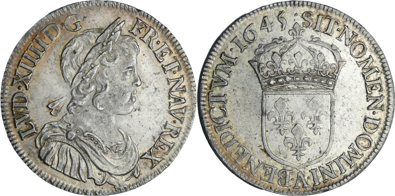 France - Louis XIV (1643-1715) - ½ écu à la mèche courte - 1645 A (Paris)

SUP...