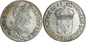 France - Louis XIV (1643-1715) - ½ écu à la mèche courte - 1645 A (Paris)

SUP

L4L.151-Ga.168

 Ar ; 13.74 gr ; 32 mm