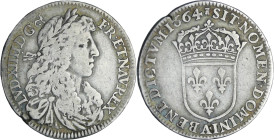 France - Louis XIV (1643-1715) - ¼ d'écu au buste juvénile - 1664 A (Paris)

TB

L4L.198-Ga.143

 Ar ; 6.67 gr ; 27 mm