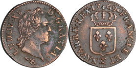 France - Louis XV (1715-1774) - Sol à la vieille tête - 1769 CC (Besançon)

TTB+

L4L.520-Ga.280

 Cu ; 11.21 gr ; 28 mm