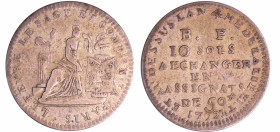 France - Constitution (1791-1792) - Bon pour 10 sols de Lefèvre Lesage et Cie 1792

TTB

A/ LEFEVRE LESAGE ET COMPIE NGT A PARIS. La Liberté assis...