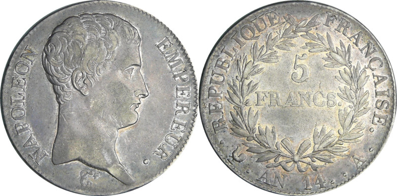France - Napoléon 1er (1804-1814) - 5 francs An 14 A (Paris)

SUP

Ga.580-F....