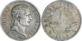 France - Napoléon 1er (1804-1814) - 1 franc revers empire 1809 Q (Perpignan)

TTB+

Ga.447-F.205

 Ar ; 4.95 gr ; 23 mm