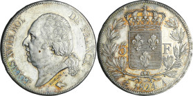 France - Louis XVIII (1815-1824) - 5 francs au buste nu 1824 A (Paris)

SUP+

Ga.614-F.309

 Ar ; 24.94 gr ; 37 mm