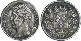 France - Charles X (1824-1830) - 1/2 franc 1828 M (Toulouse)

TTB+

Ga.402-F.180

 Ar ; 2.49 gr ; 18 mm