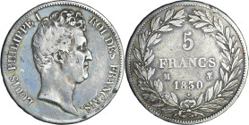France - Louis-Philippe Ier (1830-1848) - 5 francs tête nue tranche en creux 1830 M (Toulouse)

TB+

Ga.676-F.315

 Ar ; 24.70 gr ; 37 mm