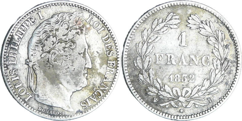 France - Louis-Philippe Ier (1830-1848) - 1 franc tête laurée 1832 H (La Rochell...