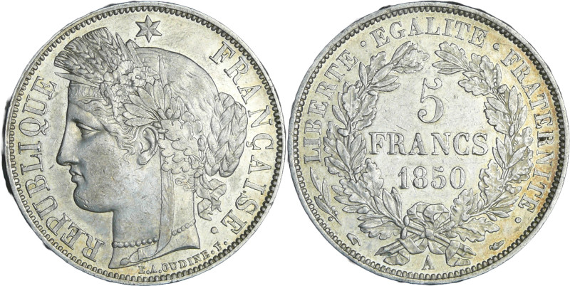 France - Deuxième république (1848-1852) - 5 francs Cérès 1850 A (Paris)

SUP...