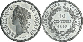 France - Deuxième république (1848-1852) - 10 centimes concours de Tournier 1848

SPL

Maz.1365

 Etain ; 8.29 gr ; 30 mm