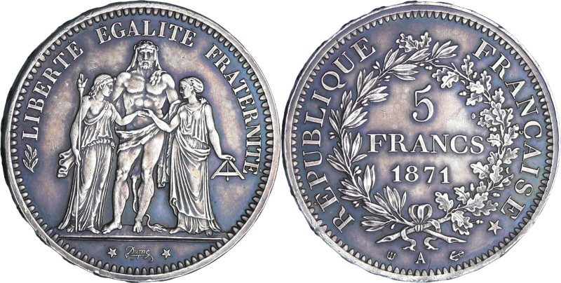 France - Commune de Paris (1871) - 5 francs Hercule Camélinat - 1871 A (Paris)
...
