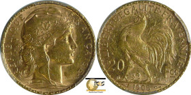 France - Troisième république (1871-1940) - 20 francs Marianne 1905 A (Paris)

PCGS MS 62

Frais de commission reduit à 10 % TTC pour ce lot.

G...
