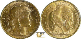 France - Troisième république (1871-1940) - 20 francs Marianne 1905 A (Paris)

PCGS MS 63

Frais de commission reduit à 10 % TTC pour ce lot.

G...