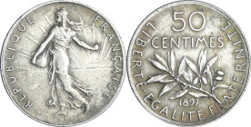 France - Troisième république (1871-1940) - 50 centimes Semeuse 1897

SUP

Ga.420-F.190

 Ar ; 2.49 gr ; 18 mm