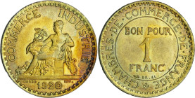 France - Troisième république (1871-1940) - 1 francs Chambre de commerce 1920

FDC

Ga.468-F.218

 Br-Al ; 3.97 gr ; 23 mm