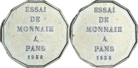 France - Troisième république (1871-1940) - Essai de monnaie à 12 pans, 1938, Paris, Piéfort, Nickel-Bronze

SUP

Maz.2618 b

 Br / Ni ; 7.02 gr...