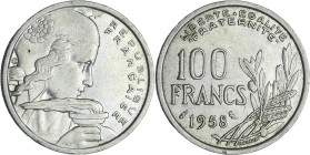 France - Quatrième république (1947-1959) - 100 francs Cochet 1958 chouette

SUP

Ga.897-F.450

 Cupro-Nickel ; 6.01 gr ; 24 mm