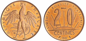 France - Cinquième république (1959- ) - Concours de la 20 centimes 1961 essai - Rousseau

SPL à FDC

Maz.2854-GEM 55.14

 Br-Al ; 3.97 gr ; 23....