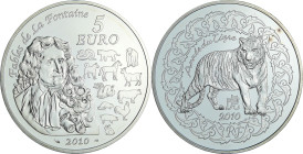 France - Série calendrier chinois - Belle Épreuve 5 euro Année du tigre 2010

BE

 Ar ; 22.2 gr ; 37 mm

Monnaie avec certificat numéroté (04599...