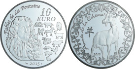 France - Série calendrier chinois - Belle Épreuve 10 euro - Année de la chèvre 2015

BE

 Ar ; 22.2 gr ; 37 mm

Monnaie présentée dans son écrin...