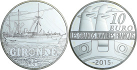 France - Série grand navire français - Belle Épreuve 10 euro - La Gironde 2015

BE

 Ar ; 22.2 gr ; 37 mm

Monnaie présentée dans son écrin avec...