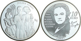 France - Série grands personnages de la littèrature française - Belle Épreuve de 10 euro - Juilien Sorel 2013

BE

 Ar ; 22.2 gr ; 37 mm

Monnai...