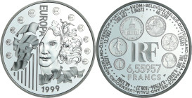 France - Série Europa - Belle Épreuve de 6.55957 francs (1 euro) - Taux de change 1999

BE

 Ar ; 22.2 gr ; 37 mm

Monnaies avec certificat numé...