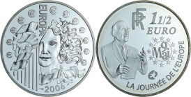 France - Série Europa - Belle Épreuve de 1 1/2 euro - Journée de l'Europe 2006

BE

 Ar ; 22.2 gr ; 37 mm

Monnaie avec certificat numéroté (252...