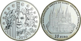 France - Série Europa - Belle Épreuve de 10 euro - 1000e anniversaire de l'abbaye de Cluny 2010

BE

 Ar ; 22.2 gr ; 37 mm

Monnaie avec certifi...