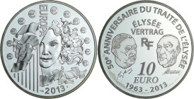 France - Série Europa - Belle Épreuve de 10 euro - 50e anniversaire du traiyé de l'Elysée 2013

BE

 Ar ; 22.2 gr ; 37 mm

Monnaie avec certific...