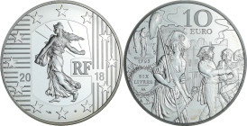 France - Série Semeuse - Belle Épreuve de 10 euro - Ecu de VI livres 2018

BE

 Ar ; 22.2 gr ; 37 mm

Monnaie avec certificat numéroté (367 / 30...