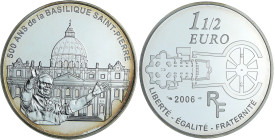 France - Lieux et monuments du monde - Belle Épreuve de 1 1/2 euro - Basilique Saint-Pierre 2006

BE

 Ar ; 22.2 gr ; 37 mm

Monnaie présentée d...