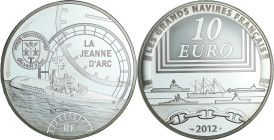 France - Série Les grands navires français - Belle Épreuve de 10 euro - le porte-hélicoptère La Jeanne d’Arc 2012

BE

 Ar ; 22.2 gr ; 37 mm

Mo...