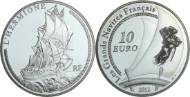 France - Série Les grands navires français - Belle Épreuve de 10 euro - La frégate l’Hermione 2012

BE

 Ar ; 22.2 gr ; 37 mm

Monnaie présentée...