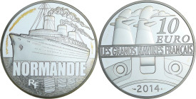 France - Série Les grands navires français - Belle Épreuve de 10 euro - Le paquebot Le Normandie 2014

BE

 Ar ; 22.2 gr ; 37 mm

Monnaie présen...