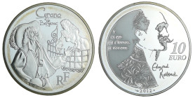 France - Série Héros de la Littérature Française - Belle Épreuve de 10 euro - Cyrano 2012

BE

 Ar ; 22.2 gr ; 37 mm

Monnaie présentée dans son...