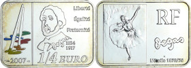 France - Série Des peintres célébres - Belle Épreuve de 1/4 euro - Degas 2007

BE

 Ar ; 15 gr ; 30*21 mm

Monnaie avec certificat numéroté (186...
