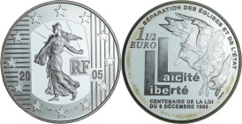 France - La Semeuse - Belle Épreuve de 1 1/2 euro - Laïcité Liberté 2005

BE

 Ar ; 22.2 gr ; 37 mm

Monnaie présentée dans son écrin avec carto...
