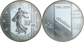France - La Semeuse - Belle Épreuve de 1 1/2 euro - Abolition de la peine de mort 2006

BE

 Ar ; 22.2 gr ; 37 mm

Monnaie présentée dans son éc...