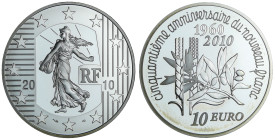 France - La Semeuse - Belle Épreuve de 10 euro - 50e annivesaire du nouveau franc 2010

BE

 Ar ; 22.2 gr ; 37 mm

Monnaie présentée dans son éc...