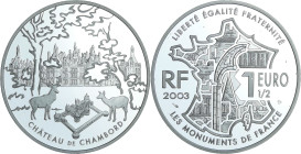 France - Monument de France - Belle Épreuve de 1 1/2 euro - Château de Chambourd 2003

BE

 Ar ; 22.2 gr ; 37 mm

Monnaie présentée dans son écr...