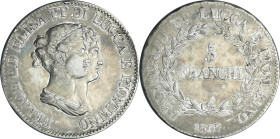 Italie - Principauté de Lucques et Piombino - 5 franchi 1807 (Florence)

TTB+

LMN.1182-Montenegro.437

 Ar ; 24.83 gr ; 37 mm