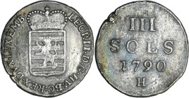 Luxembourg - Joseph II (1780-1790) - 3 sols 1790 (Gunzburg)

TB

KM#16

 Ar ; 2.14 gr ; 20 mm